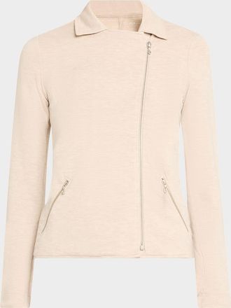 Majestic Filatures Zip-Front French Terry Moto Jacket