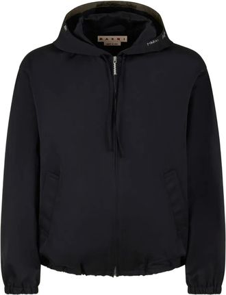 Marni Giacca con cappuccio e zip - Nero