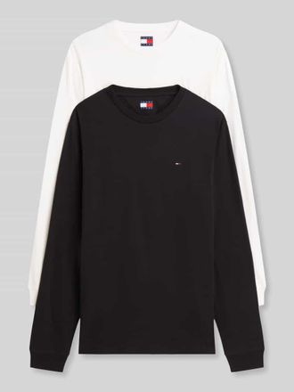 Tommy Jeans Regular Fit Langarmshirts aus reiner Baumwolle im 2er-Pack in Offwhite, Gr&ouml;&szlig;e XXL