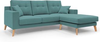 Divani.Store Divani.store - Danish Sof&aacute; Rinconero Moderno Reversible De Tela Suave E Impermeable 237 Cm Azul Petr&oacute;leo