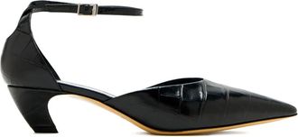 Le Monde Beryl 45 mm pumps met krokodillen-effect - Zwart