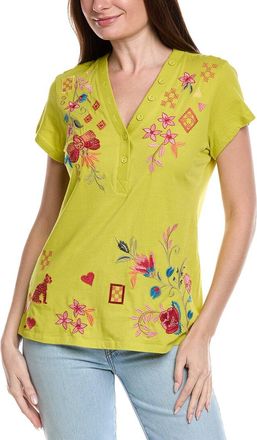 Johnny Was Button Neck T-Shirt