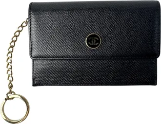 Chanel Black Leather Coin Purse/Coin Case (Pre-Owned)