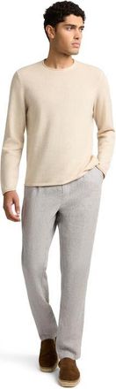 Onia Linen Tapered Pleated Trouser in Cool Grey at Nordstrom, Size 36