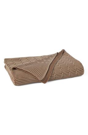 Coyuchi Ivy Organic Cotton Knit Throw Blanket in Fawn at Nordstrom