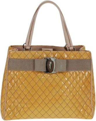 Ferragamo Pre-owned Handbags, female, Yellow, Size: ONE SIZE Pre-owned Vala Handbag