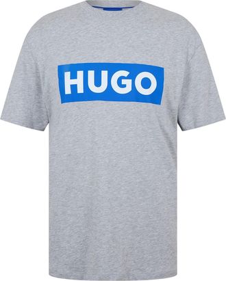 HUGO BOSS Unisex T-shirt met dooslogo voor volwassenen (Grijze Mergel)