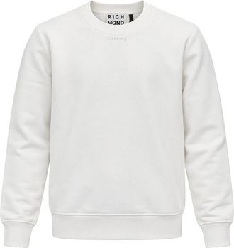 John Richmond Felpa Girocollo con Mini Logo - Heren - Sweatshirts - Wit - XS - Katoen - Hoodies & sweatvesten
