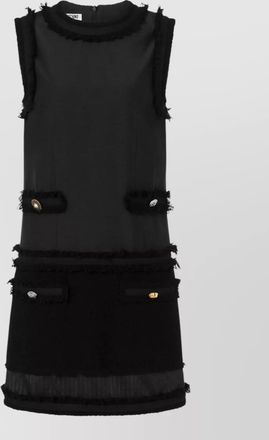 Moschino stretch boucl&eacute; dress sleeveless round neckline