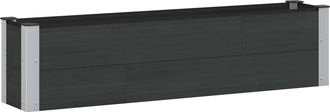 vidaXL Arriate Elevado Negro 150 X 30 X 36 Cm Wpc Y Aluminio Vidaxl
