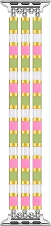 Posh Tech Slim Beaded Bracelet Apple Watch Watchband in Pink at Nordstrom