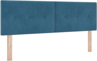 vidaXL Cabecero Montaje En La Pared Azul Oscuro 144 Cm Terciopelo Vidaxl