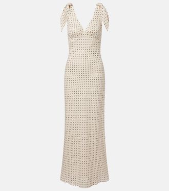Faithfull The Brand Solana polka-dot linen maxi dress
