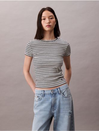 Calvin Klein Jeans Calvin Klein Womens Cotton Contour Rib T-Shirt - Multi - XS