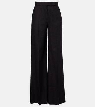 Max Mara Linen and silk twill wide-leg pants