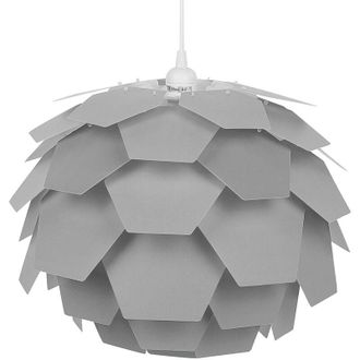 Beliani L&aacute;mpara De Techo Moderna Con Dise&ntilde;o Floral Pantalla Geom&eacute;trica Gris Peque&ntilde;a Segre