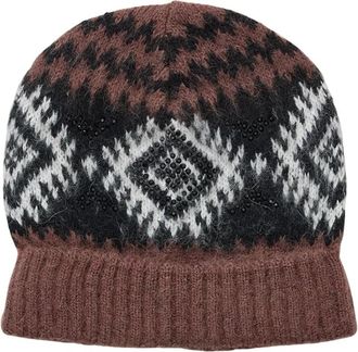 Ermanno Scervino Geometrische Print Muts met Kristallen - Dames - Hoeden - Veelkleurig - ONE Size - Accessoires