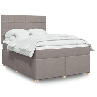 vidaXL Vidaxl - Cama Box Spring Con Colch&oacute;n Tela Gris Taupe 140x200 Cm