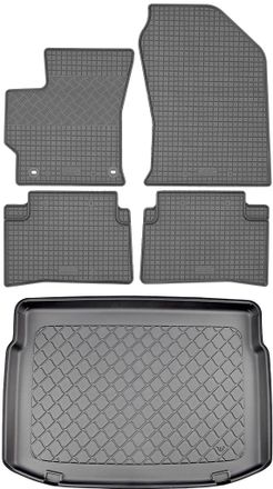 OEM Toyota Corolla Xii E210 / Corolla Xii E210 Hybrid Hatchback (5 Puertas) Desde 02.2019 Set - Alfombrillas De Goma Para Coche + Alfombrilla Para Maleter