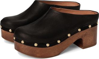 Free People Calli Clog Womens Boots Black Leather : EU 40 (US Womens 10) M