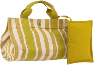 Herm&egrave;s Pre-owned Tote Bags, female, Yellow, Size: ONE SIZE Pre-owned Vintage Canvas Tote