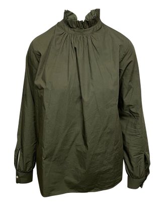 Officine G&eacute;n&eacute;rale Blouse in Olive Cotton