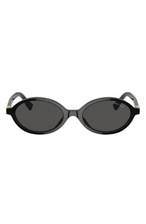 Miu Miu 50mm Oval Sunglasses in Black /Dark Grey at Nordstrom