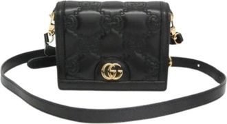 Gucci Pre-owned Cross Body Bags, female, Black, Size: ONE SIZE Pre-owned GG Matelasse Mini Shoulder Bag 723777