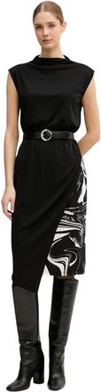 DKNY Jurk met trechtersluiting - Dames - Casual kleedjes - Zwart - 2XS - Polyester - Kleedjes