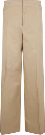 Jil Sander Wide Broeken - Dames - Wijde Broeken - Beige - XS - Broeken