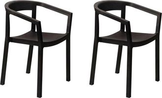 Resol Peach Set 2 Silla Con Brazos Interior, Exterior Negro