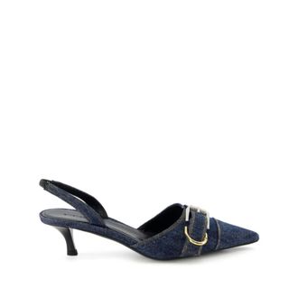 Givenchy Pumps, female, Blue, 6 UK, Blue Slingback Kitten Heel Shoes