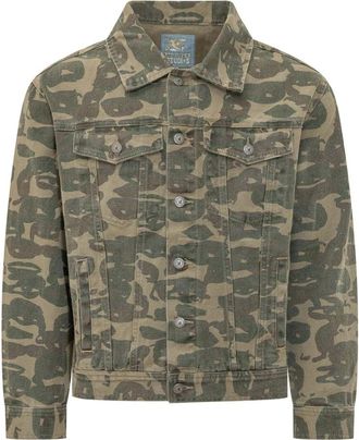 KidSuper Studios Face Camo Jacket - Heren - Spijkerjassen - Groen - M - Denim - Jassen