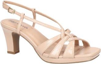 Easy Street Valorie Slingback Platform Sandal in Nude Crinkled Patent at Nordstrom, Size 7.5