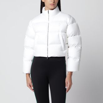 Gucci Piumino imbottito cropped con zip bianco