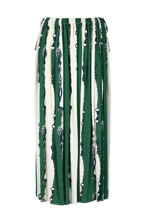 Ballantyne Long Skirt - Cream/Green