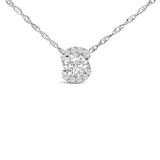 House of Brilliance 925 Sterling Silver 1.0 Cttw Lab Grown Round-Cut Diamond Pendant Necklace at Nordstrom