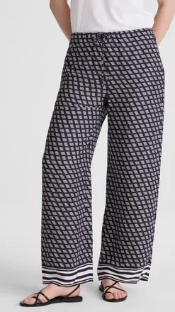 Madewell Print Pull-On Satin Pants in Classic Navy at Nordstrom, Size Xx-Small