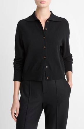 Vince Polo Wool Blend Cardigan in Black at Nordstrom Rack, Size Small