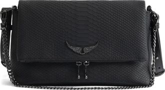 Zadig&Voltaire Rocky II Soft Savage chain-strap satchel bag - women - Calf Leather - One Size - Black