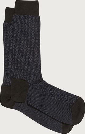 Ferragamo Men Medium Gancini sock Black