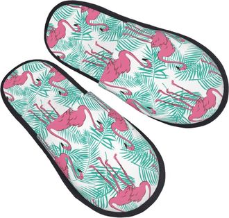 Generic Slippers Flamingo Print Lightweight House Slippers Breathable House Shoes For Guest Room Home Hotel M