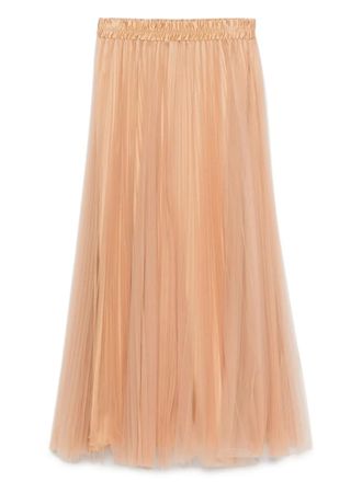 Styland pleated-tulle midi skirt - women - Viscose/Spandex/Elastane/Polyester - 34 - Neutrals