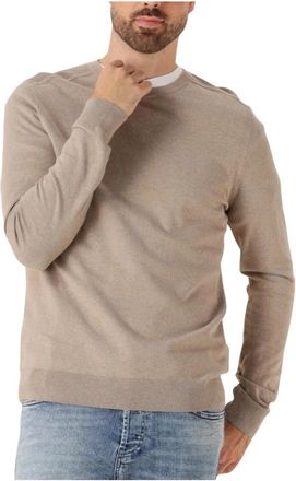 Selected Slhberg Crew Neck Noos - Heren - Ronde hals truien - Beige - L - Katoen - Truien & Vesten