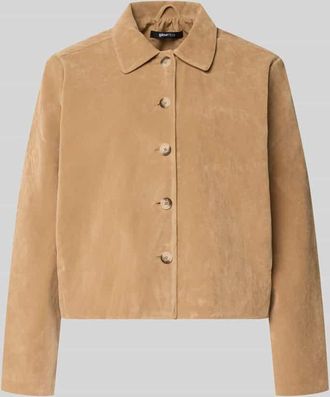 Gina Tricot Jacke in Leder-Optik mit Kentkragen Modell Trine in Beige, Gr&ouml;&szlig;e XS
