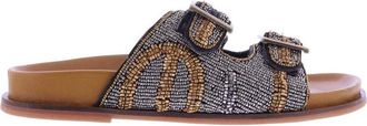 Paris Punk Strass Slider - Dames - Sandalen - Veelkleurig - 36 EU - Schoenen