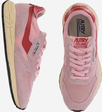 Autry Womens Sneakers Reelwind Pink Suede Nylon Trainers