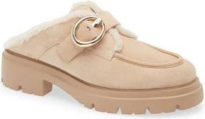 Stuart Weitzman Benni Genuine Shearling Mule in Adobe/Vanilla at Nordstrom Rack, Size 10.5