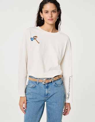 Fabienne Chapot Womens Phileine long sleeve T shirt - White - Size: 18/16