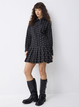 Only Womens Polka dotted pleated dress